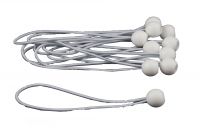 10x Elastiek Lus 4mm 15cm Wit+bol