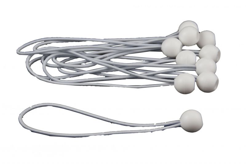 10x Elastiek Lus 4mm 15cm Wit+bol