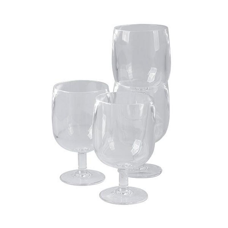 4x Wijnglas Kunststof Nestbaar
