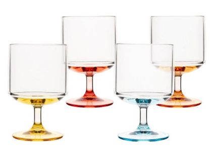 4x Verre A Vin Rainbow Col Gimex