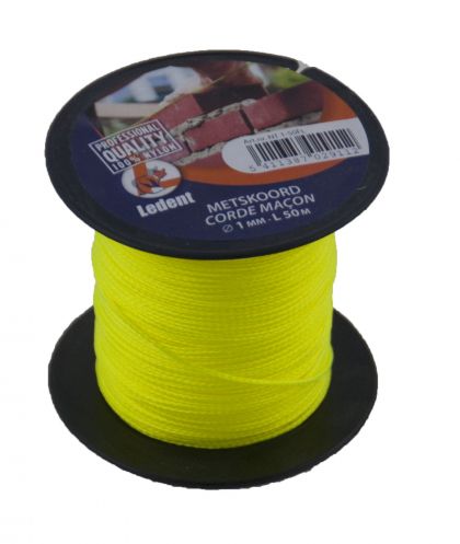 50m Metskoord Nylon 1mm Fluo Gevlochten