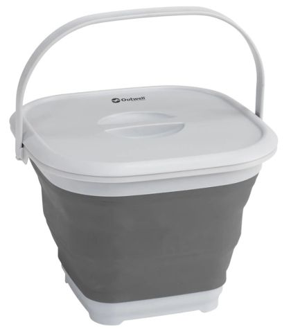 Collaps Bucket Square W/lid Grey