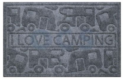 Deurmat I Love Camping 61x40cm Grijs