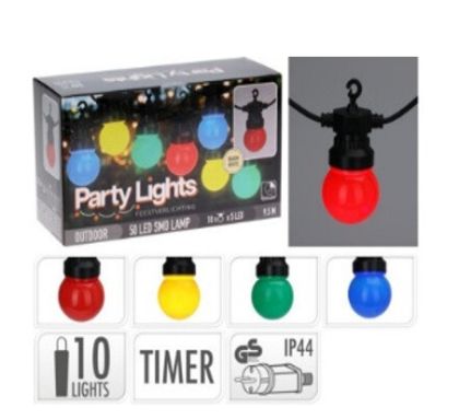 Lum. De Fete 10xlampes G50 Couleur 220v