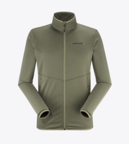 Fleece Grid F-zip L Men Kale Green