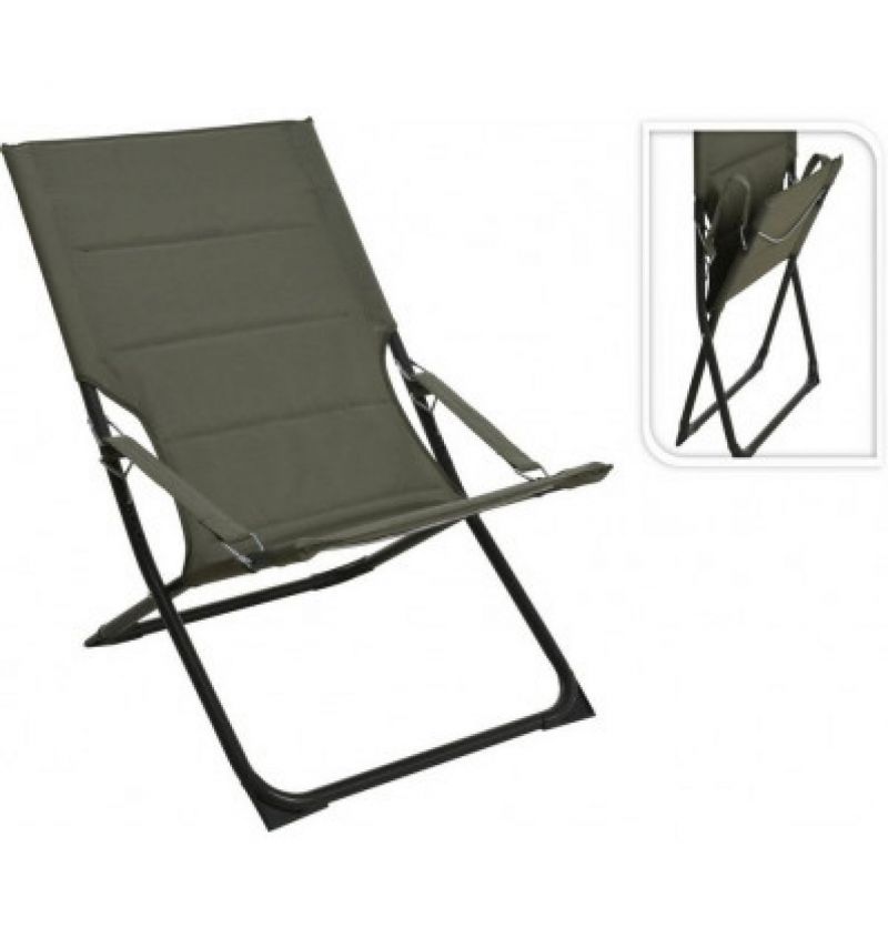 Ligstoel Groen Padded 4posities