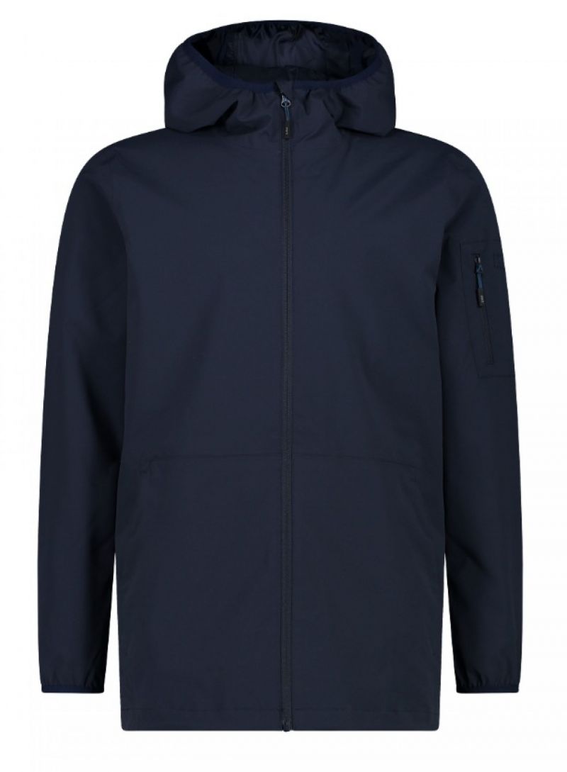 Man Parka Fix Hood 48 Black Blue Cmp