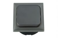 Schakelaar + Afdekraam + Doos Antraciet