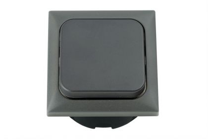 Schakelaar + Afdekraam + Doos Antraciet