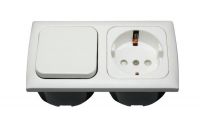 Schakelaar+contactdoos+raam Wit