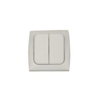 Serieschakelaar Inbouw Dubbel Grijs