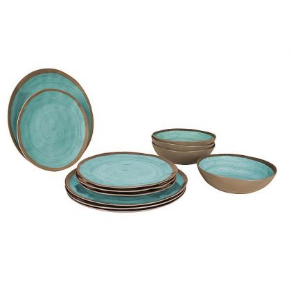 Servies 12-delig Melam Halo Aqua/terra