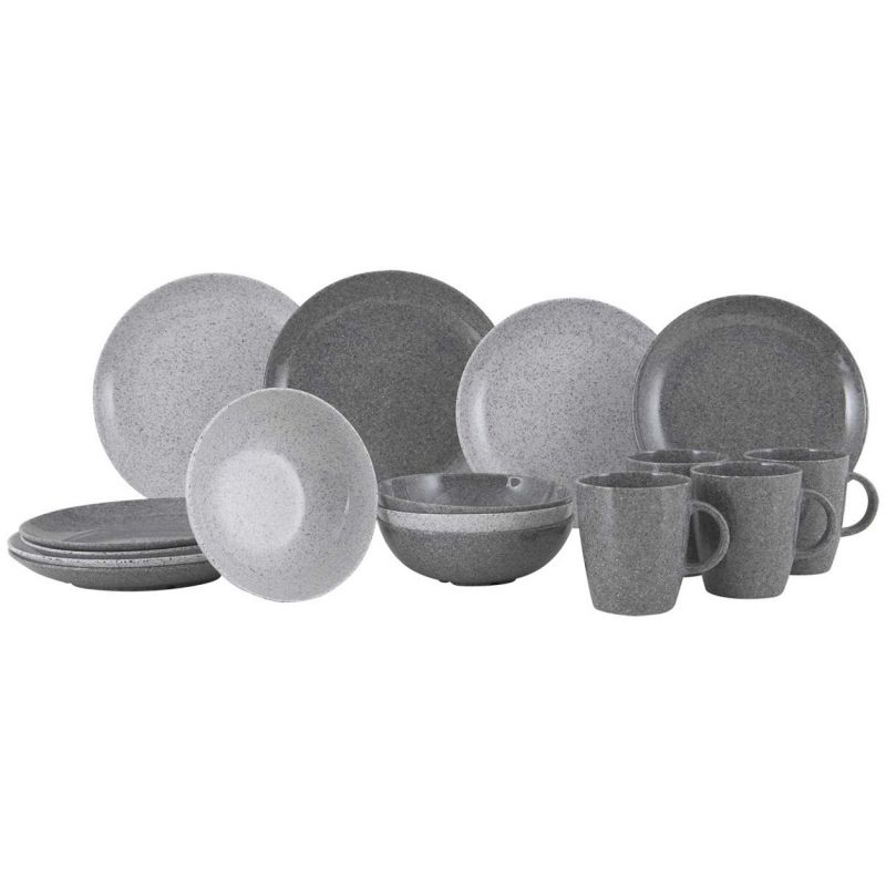 Servies 16-delig Granit Grijs Sol Gimex