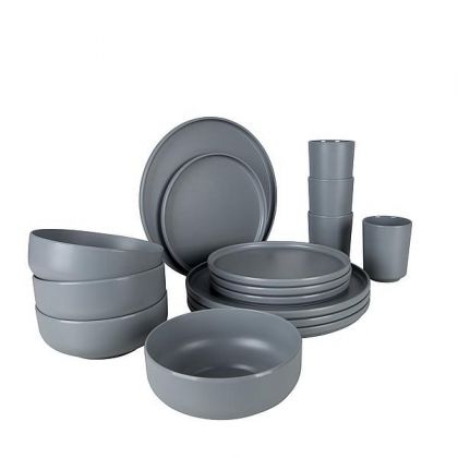 Servies Patom 16-delig Melamine Grijs