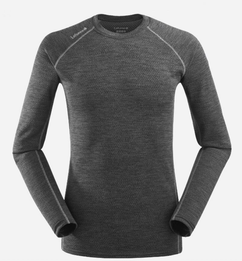 Shirt Skim Tee Ls Men Xxl Carbone Grey