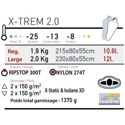 Slaapzak X-trem 2.0 Regular 215cm
