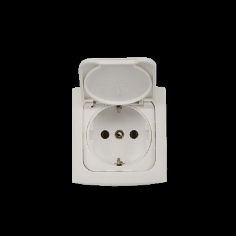 Stopcontact 220v Klapdeksel Inbouw Wit