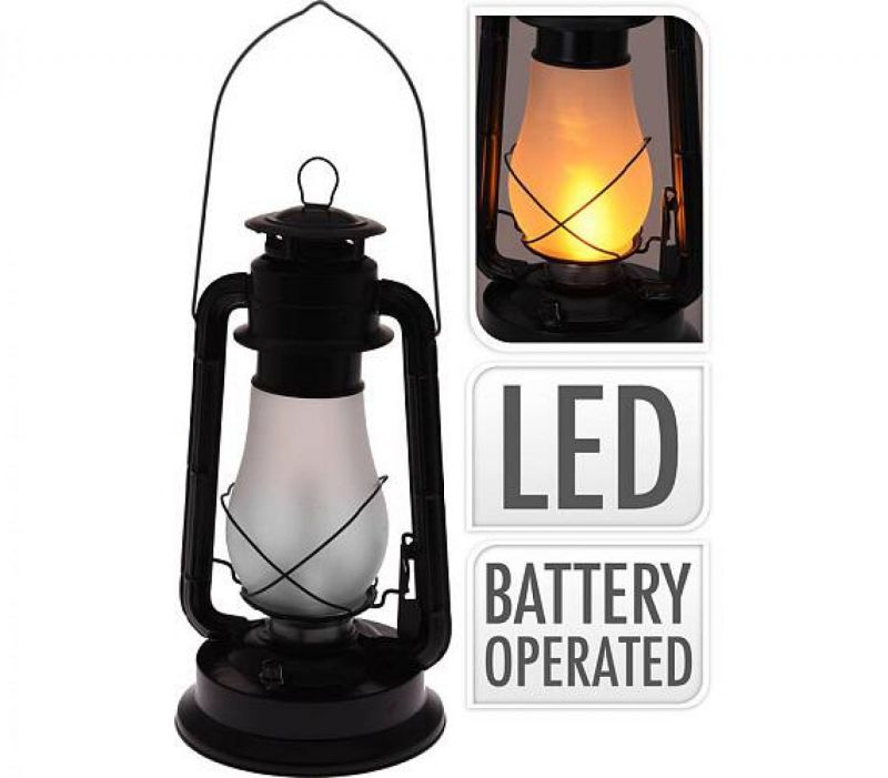 Stormlantaarn 37cm Mat Zwart