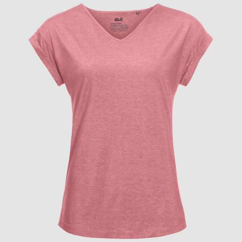 Jack Wolfskin T-shirt Coral Coast L Women Rose Quartz