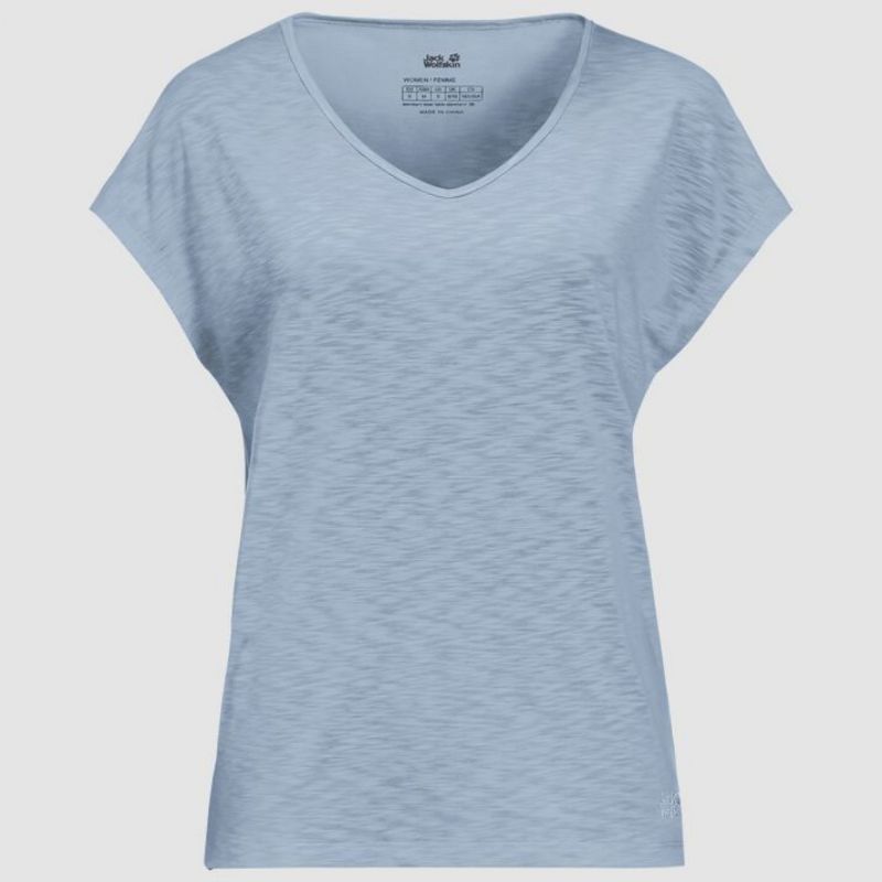 Jack Wolfskin T-shirt Travel S Women Blue Fog