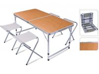 Table + Chaises Marron Set Camping