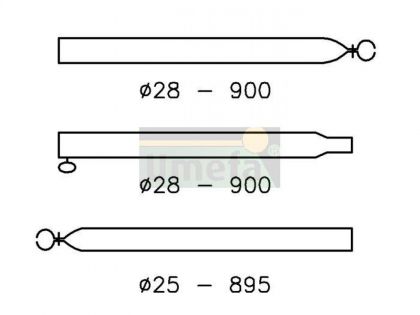 Verandastok 28mm 170-260cm Zilver