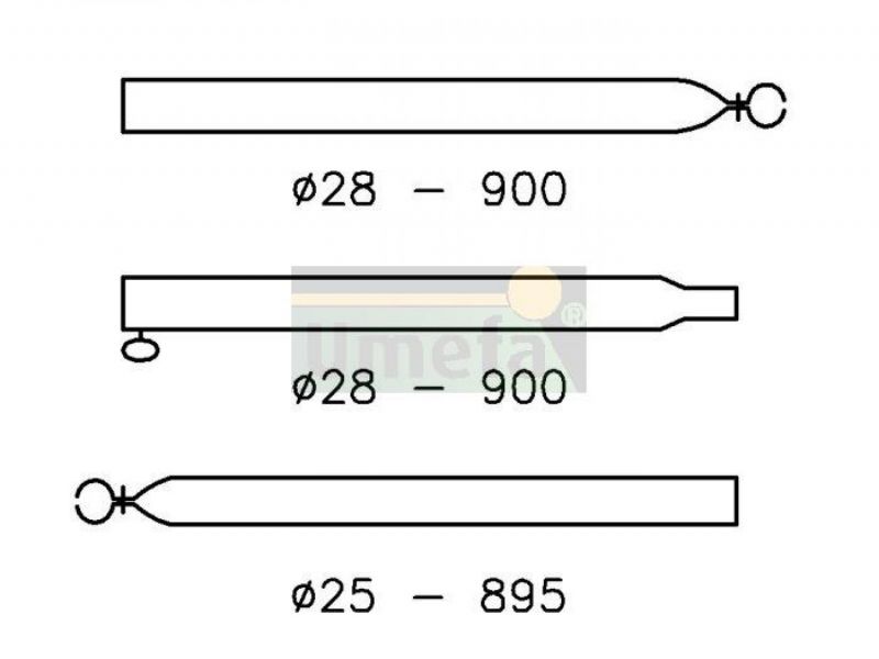 Verandastok 28mm 170-260cm Zilver
