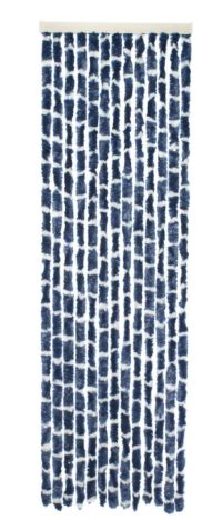 Chenille Bleu/blanc 56x185cm