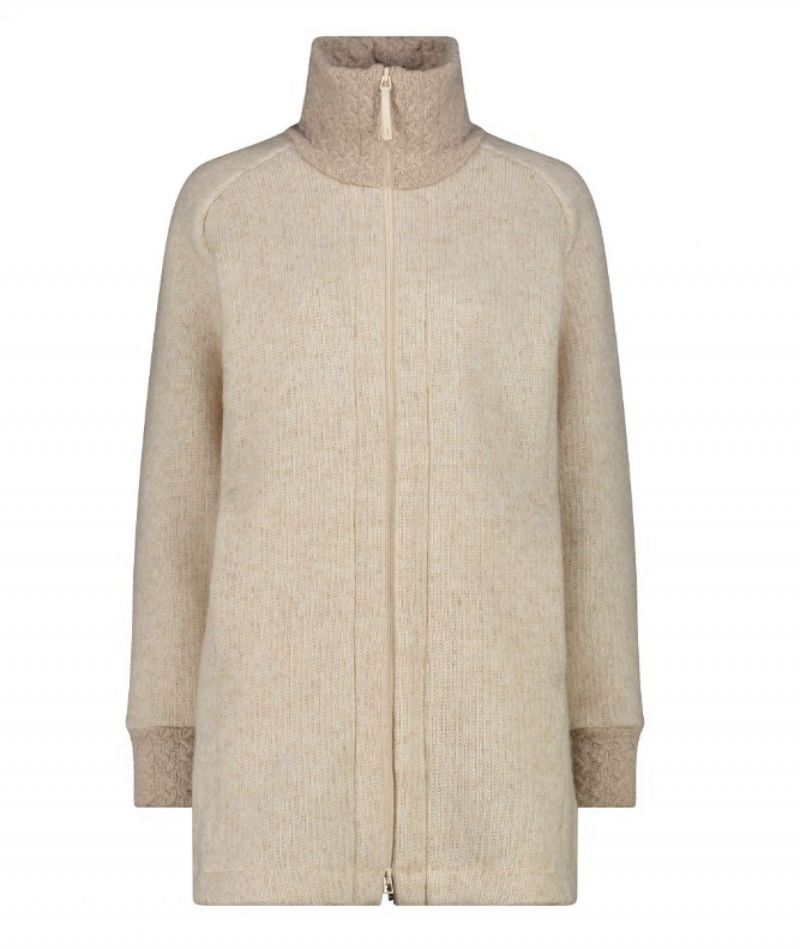 Woman Long Jacket 46 Vaniglia