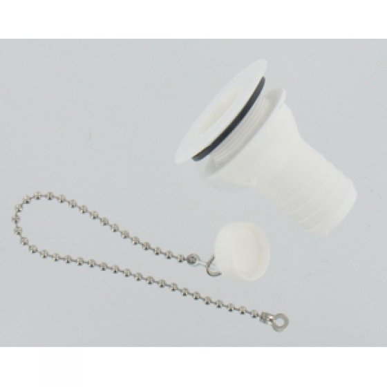 Trigano straight drain plug 25 mm white