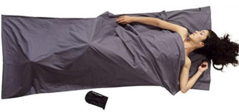 COCOON TravelSheet cotton sleeping bag liner 220 x 90 cm grey