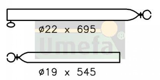 UMEFA steel tension pole 22/19 mm 70-120 cm silver