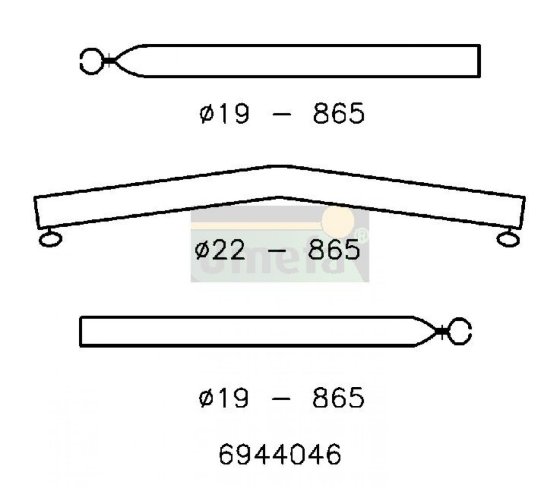 UMEFA curved steel roof support 22/19 mm 170-250 cm Basic