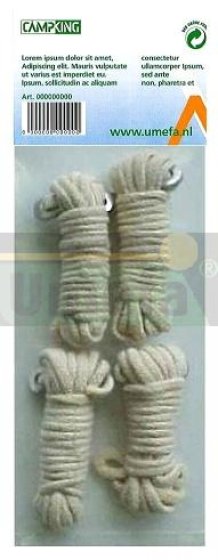 UMEFA Baumwoll-Abspannleinen 3 mm x 3 m Set von 4
