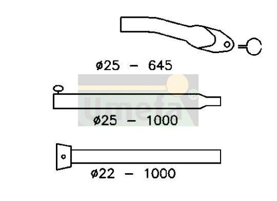 UMEFA stählerne Andrückstange 25/22 mm 170-250 cm