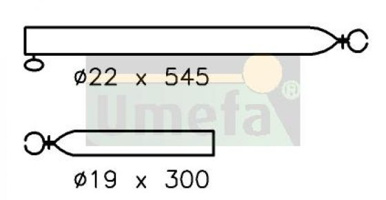 UMEFA steel tension rod 22/19 mm 50-70 cm
