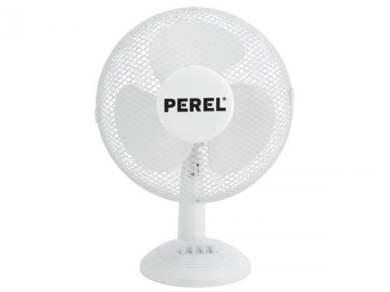 Perel table fan 30 cm white with oscillation