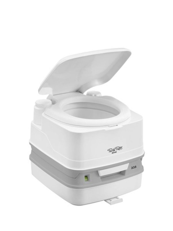 Thetford Porta Potti Qube 335 portable toilet white with Hold Down Kit