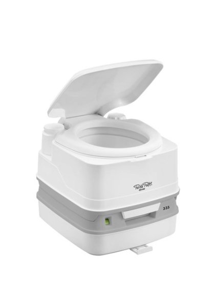 Thetford Porta Potti Qube 335 toilettes portables blanches avec Hold Down Kit