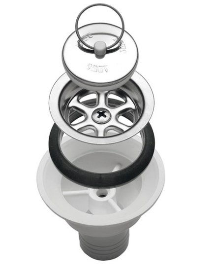 Gimeg straight plastic siphon Ø19 mm for caravan and motorhome