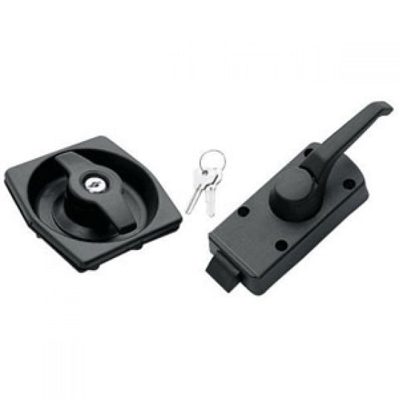Serrure de porte Trigano noire 40 mm avec 2 clés
