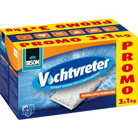 Bison Air Max feuchtigkeitsabsorber nachfüllung geruchlos 3 x 1 kg