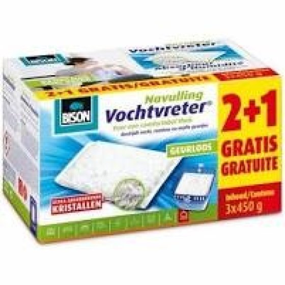 Bison Vochtvreter navulzak geurloos promopack 3 x 450 g
