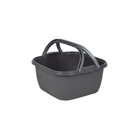 Vanassende afwasbak 13 liter vierkant grijs