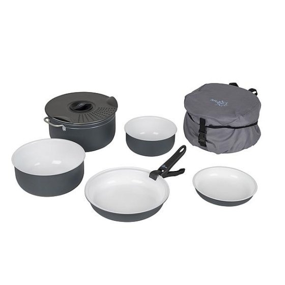 Bo-Camp set de casseroles de camping céramique 7 pièces aluminium