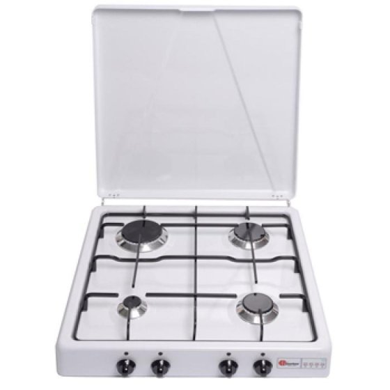 Parker 4-burner gas stove with lid white