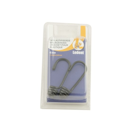 Ledent kunststoffbeschichteter Gepäckhaken 6 mm - Set mit 2 Stück