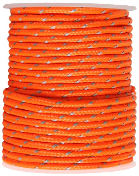 Ledent reflecterend polyester tenttouw 3 mm 20 m fluo