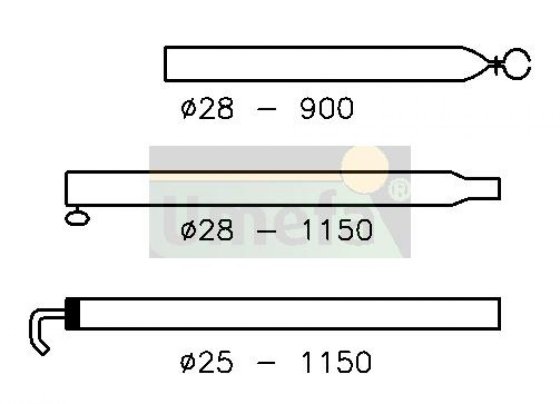UMEFA extra Dachstange Zeltstange Stahl 28/25 mm 230-305 cm