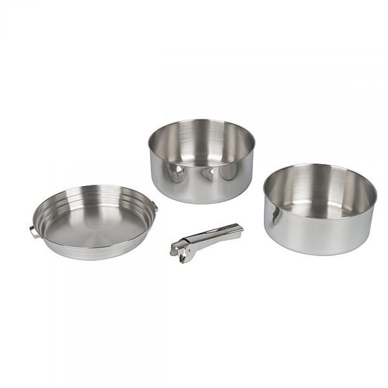 Bo-Camp Urban Outdoor 4-delige RVS pannenset